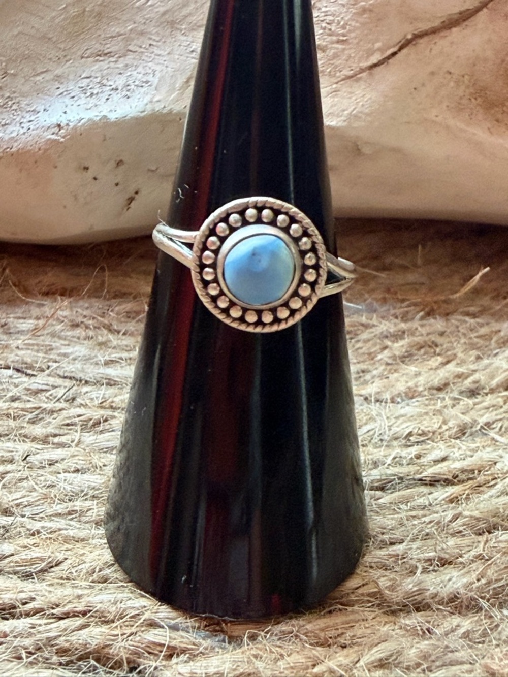 Sterling Silver Golden Hills  Stone Halo Ring - Women's Fashion Jewelry